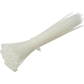 Кабельная стяжка (хомут) нейлоновая TOPFORT 4х200 (3.6х200 мм) белая 100 штук в упаковке