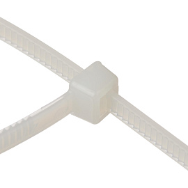 Кабельная стяжка (хомут) TOPFORT пластиковая 4x250 (3.6х250 мм) белая 100 штук в упаковке