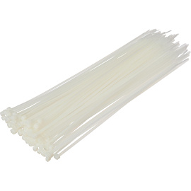 Кабельная стяжка (хомут) TOPFORT пластиковая 4x250 (3.6х250 мм) белая 100 штук в упаковке