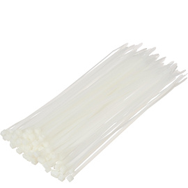 Кабельная стяжка (хомут) TOPFORT пластиковая 5x250 (4.8х250 мм) белая 100 штук в упаковке