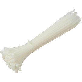 Кабельная стяжка (хомут) TOPFORT пластиковая 5x250 (4.8х250 мм) белая 100 штук в упаковке