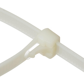 Кабельная стяжка (хомут) нейлоновая TOPFORT 5х300 (4.8х300 мм) белая 100 штук в упаковке