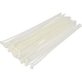 Кабельная стяжка (хомут) нейлоновая TOPFORT 5х300 (4.8х300 мм) белая 100 штук в упаковке