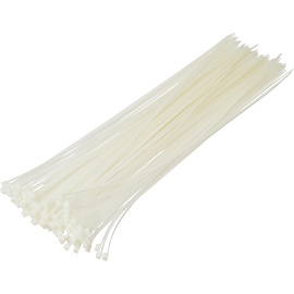 Хомут (стяжка) пластиковый TOPFORT 400х4.8 мм белый 100 штук