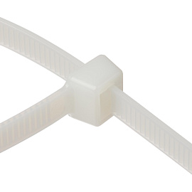 Кабельная стяжка (хомут) нейлоновая TOPFORT 8х300 (7.6х300 мм) белая 100 штук в упаковке