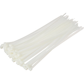 Кабельная стяжка (хомут) нейлоновая TOPFORT 8х300 (7.6х300 мм) белая 100 штук в упаковке