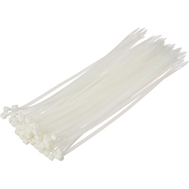 Хомут (стяжка) пластиковый TOPFORT 400х7.6 мм белый 100 штук
