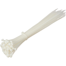 Хомут (стяжка) пластиковый TOPFORT 400х7.6 мм белый 100 штук