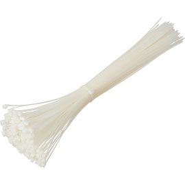 Хомут (стяжка) пластиковый TOPFORT 500х7.6 мм белый 100 штук