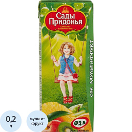 Сок Сады Придонья мультифруктовый с мякотью 0.2 л