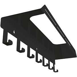 Полка для ванной для полотенца с крючками Liria RL2051B левая (черный)