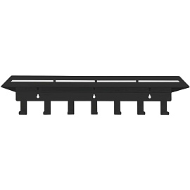 Полка для ванны с крючками Liria RU2053B (черный)