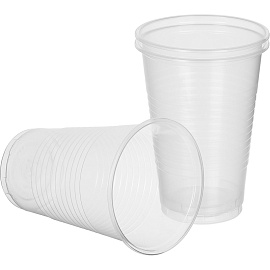 Стакан одноразовый пластиковый 200/220 мл прозрачный (3000 штук в упаковке)