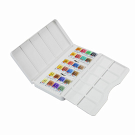 Краски акварельные Санкт-Петербург набор 24 цвета по 2.5 мл в кюветах с палитрой