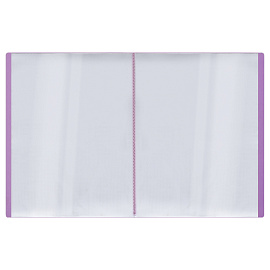 Папка с 60 вкладышами СТАММ "Кристалл" А4, 21мм, 700мкм, пластик, фиолетовая