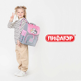 Ранец ПИФАГОР BASIC, 1 отделение, 3 кармана, эргономичная спинка, "Best team", 35х28х18 см, 272050