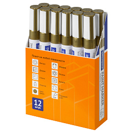 Маркер-краска OfficeSpace золотая, 1-4мм, нитро-основа фото Маркер-краска OfficeSpace золотая, 1-4мм, нитро-основа