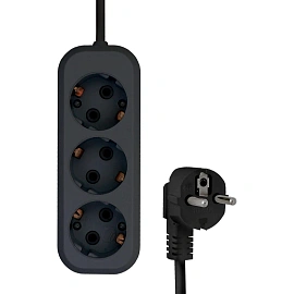 Удлинитель PROGIX US3GXB5 3 розетки 5 м с заземлением чёрный