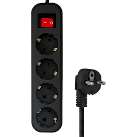 Сетевой фильтр PROGIX SF4PB2 4р/2м черный, 3х0,75мм, 10А/2000Вт