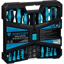 Набор отвёрток TOPFORT с битами (63 штуки в упаковке, 2100557)