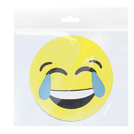 Губка-стиратель для досок OfficeSpace "Смайлик" 50мм, на магните, материал EVA, желтый, европодвес