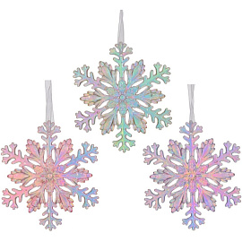 Елочная игрушка Снежинка акрил разноцветная (диаметр 11 см)