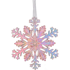 Елочная игрушка Снежинка акрил разноцветная (диаметр 11 см)