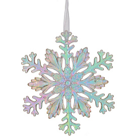 Елочная игрушка Снежинка акрил разноцветная (диаметр 11 см)