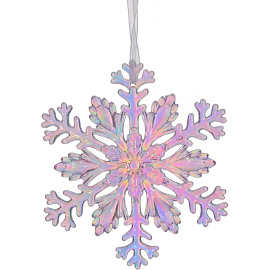 Елочная игрушка Снежинка акрил разноцветная (диаметр 11 см)