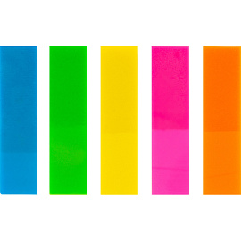 Клейкие закладки Выбор есть пластиковые 5 неоновых цветов по 25 листов 12х45 мм