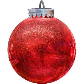 Ёлочный шар новогодний BigDecor пластик красный (диаметр 24 см, 513434)
