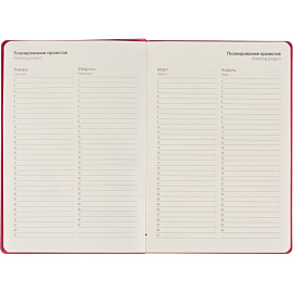 Ежедневник недатированный Listoff искусственная кожа Soft Touch А5 136 листов розовый (розовый обрез)