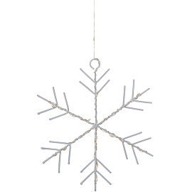 Гирлянда Светодиодная занавес из росы Снежинки БЕЛЫЙ USB+пульт,315-845