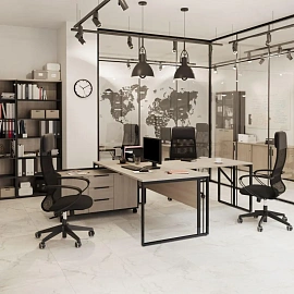 Стол руководителя письменный Комус Мебель K-Loft Director (дуб скандинавский, 1800х900х752 мм)