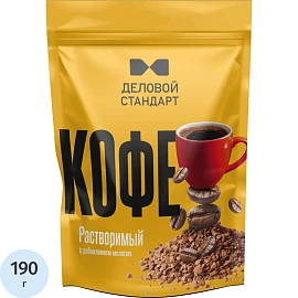 Кофе Деловой стандарт  растворимый молотый дой-пак, 190г