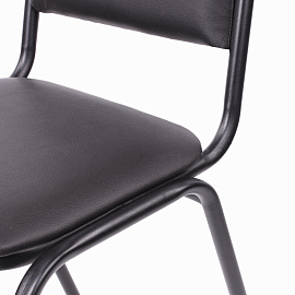 Стул для посетителей РС00Л, черный каркас, кожзам черный фото Стул для посетителей РС00Л, черный каркас, кожзам черный