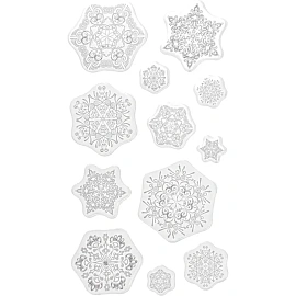 Наклейка новогодняя на окна Miland Ледяные узоры 25x14.4 см фото Наклейка новогодняя на окна Miland Ледяные узоры 25x14.4 см