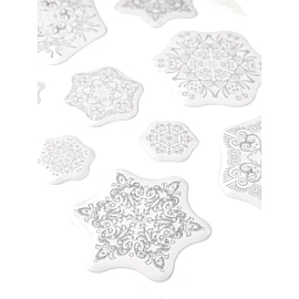 Наклейка новогодняя на окна Miland Ледяные узоры 25x14.4 см фото Наклейка новогодняя на окна Miland Ледяные узоры 25x14.4 см