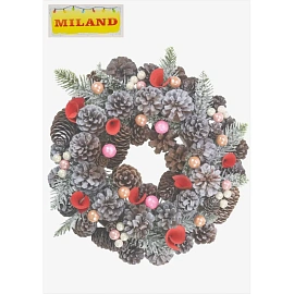 Венок новогодний Miland Нежность заснеженный (диаметр 30 см)