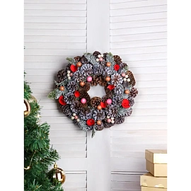 Венок новогодний Miland Нежность заснеженный (диаметр 30 см)