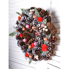 Венок новогодний Miland Нежность заснеженный (диаметр 30 см)