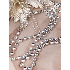 Бусы новогодние на елку Miland Волшебство 1000 см пластиковые серебристые фото Бусы новогодние на елку Miland Волшебство 1000 см пластиковые серебристые