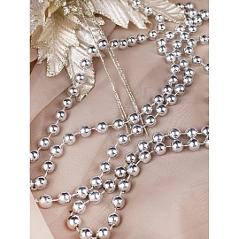 Бусы новогодние на елку Miland Волшебство 1000 см пластиковые серебристые фото Бусы новогодние на елку Miland Волшебство 1000 см пластиковые серебристые