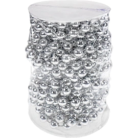 Бусы новогодние на елку Miland Волшебство 1000 см пластиковые серебристые фото Бусы новогодние на елку Miland Волшебство 1000 см пластиковые серебристые