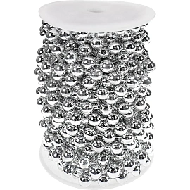 Бусы новогодние на елку Miland Волшебство 1000 см пластиковые серебристые фото Бусы новогодние на елку Miland Волшебство 1000 см пластиковые серебристые