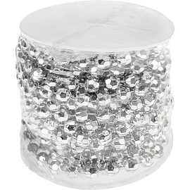 Бусы новогодние на елку Miland Торжество 1000 см пластиковые серебристые фото Бусы новогодние на елку Miland Торжество 1000 см пластиковые серебристые