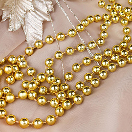 Бусы новогодние на елку Miland Яркий праздник 180 см пластиковые золотистые фото Бусы новогодние на елку Miland Яркий праздник 180 см пластиковые золотистые