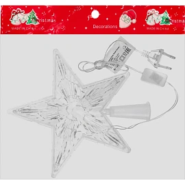 Верхушка на елку Miland Звезда пластик прозрачная (высота 19 см)