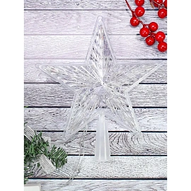 Верхушка на елку Miland Звезда пластик прозрачная (высота 19 см)