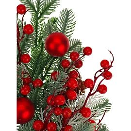 Ветка украшение из хвои  с декором  45см. ПВХ НУ-1999